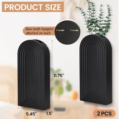 Stain Finished Wood Wall Decor Hanging Planter for Indoor Plants and Dried Flowers