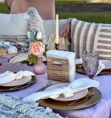 Customizable Rustic Napkin Holder for Farmhouse Decoration Printing Silk-screen/Burned