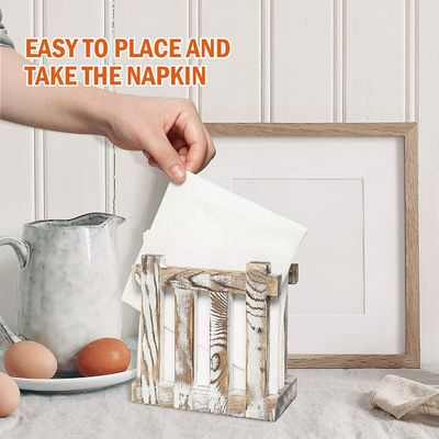 Rustic Style Wood Napkin Holders for Table Restaurants Gifts Custom Burned All-Season