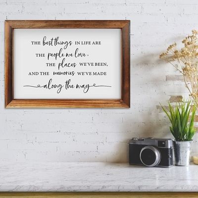 Wooden Wall Hanging Sign for Farmhouse Bedroom Vintage Family Sign in Plain Color