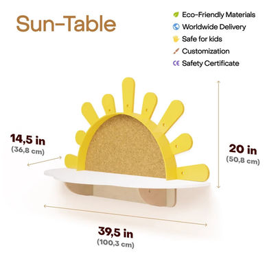 Eco-friendly Sunshine Wall-Mounted Activity Table and Chair Set for Toddler Furniture