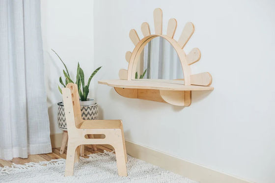 Eco-friendly Sunshine Wall-Mounted Activity Table and Chair Set for Toddler Furniture