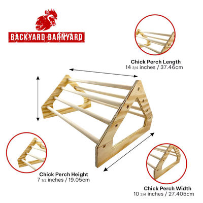 Gray Chick Perch Strong Wooden Jungle Gym Roosting Bar Chicken Toys for Coop and Brooder