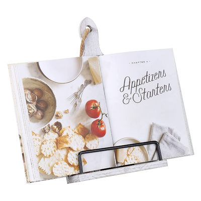 Effortlessly Read Your Recipes with this Rustic Wood Recipe Book Holder Adjustable