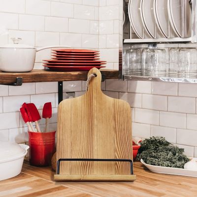 Effortlessly Read Your Recipes with this Rustic Wood Recipe Book Holder Adjustable