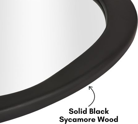 Christmas Organic Shaped Wood Mirror in Black for Bathroom Living Room Entryway Bedroom