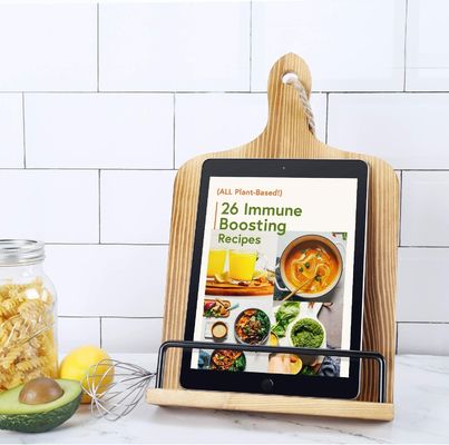 Effortlessly Read Your Recipes with this Rustic Wood Recipe Book Holder Adjustable