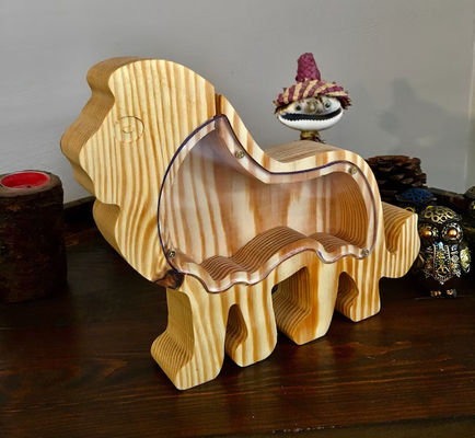 Child Gift Wooden Animal Piggy Bank Personalized and Varnished Christmas Surprise