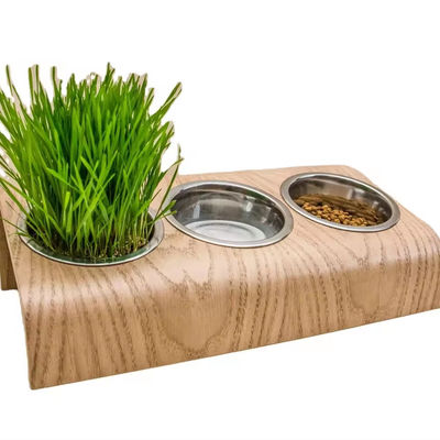 Bowl Feeder Type Cups Pails Triple Bowl Pet Feeding Stand with Raised Modern Feeder
