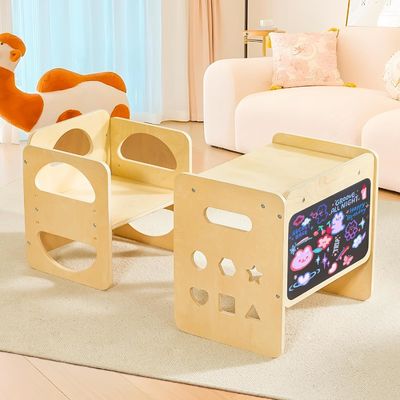 Custom Wood 1-3 Year Old Kids Adjustable Height Chair Step Stool for Living Room