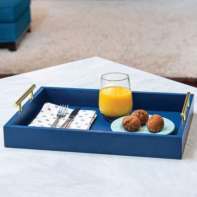 OEM ODM Accepted Walnut or Custom Wood Serving Tray with Handles