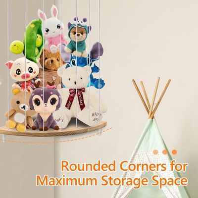Plush Soft Toy Storage for Toddler Play Room Wooden Corner Stuffed Animal Storage