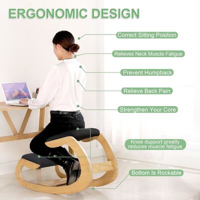 Ergonomic Kneeling Rocking Knee Chair Modern Upright Posture Chair for Home Stool Ottoman