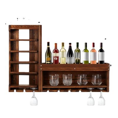 Modern and Chic Wine Display Storage Rack with Bottle Stemware Glass Holder