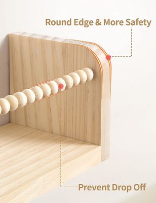 Household Functional Design Kids Wood Hanging Shelf for Children's Room Decoration