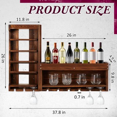Modern and Chic Wine Display Storage Rack with Bottle Stemware Glass Holder