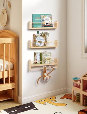 Household Functional Design Kids Wood Hanging Shelf for Children's Room Decoration