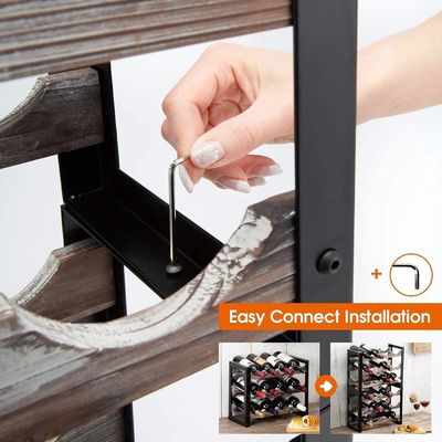 Functional Design Multifunctional Wooden Wine Rack Countertop for Liquor Bottles
