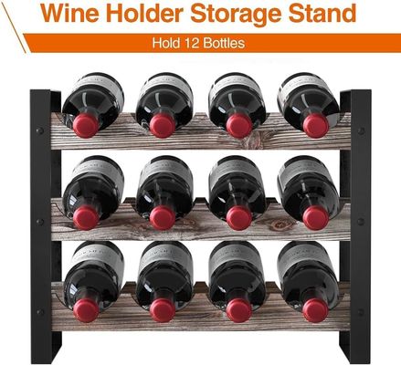 Functional Design Multifunctional Wooden Wine Rack Countertop for Liquor Bottles