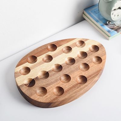 Silk-Screen Printing Egg Tools Wooden Egg Tray for Kitchen and Refrigerator Storage