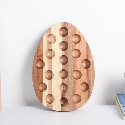 Silk-Screen Printing Egg Tools Wooden Egg Tray for Kitchen and Refrigerator Storage