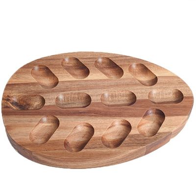 Silk-Screen Printing Egg Tools Wooden Egg Tray for Kitchen and Refrigerator Storage