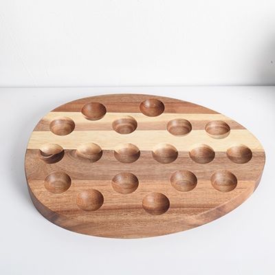 Silk-Screen Printing Egg Tools Wooden Egg Tray for Kitchen and Refrigerator Storage