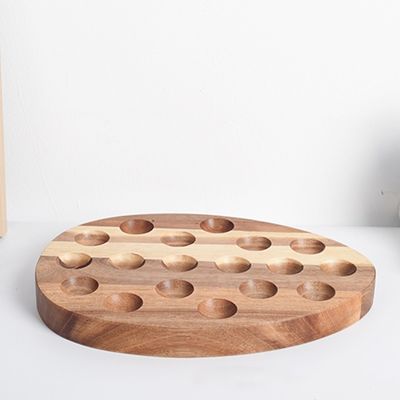 Silk-Screen Printing Egg Tools Wooden Egg Tray for Kitchen and Refrigerator Storage