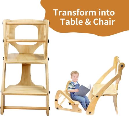 Modern Design Wooden Adjustable Height Helper Tower for Toddlers Learning and Cooking
