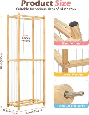 Living Room Wooden Stuffed Animal Cage Extra Large Toy Cage for Kids Nursery Play Room Storage