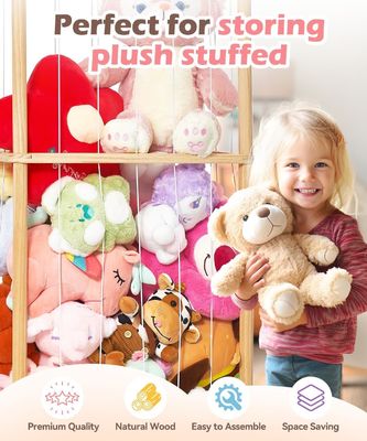 Living Room Wooden Stuffed Animal Cage Extra Large Toy Cage for Kids Nursery Play Room Storage