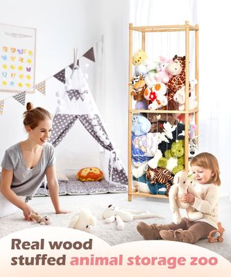 Living Room Wooden Stuffed Animal Cage Extra Large Toy Cage for Kids Nursery Play Room Storage