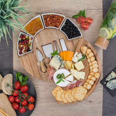 Upgrade Your Cheese Platter with This 13 inch Meat/Cheese Cutting Board and Knife Set