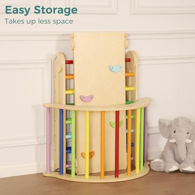 Kids Learning Toy Wooden Triangle Set with Ramp Arch Custom Size Toddler Climbing Toys