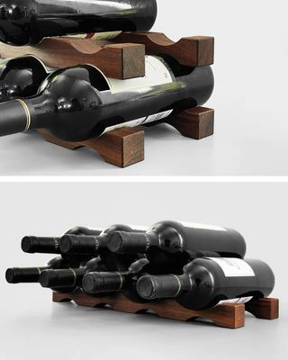 Tabletop Wine Bottle Rack Wooden Wine Display Shelf for Space-Saving Organization