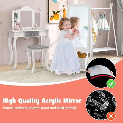 Freestanding Full Length Dressing Mirror with 360 Degree Rotatable Rectangular Design