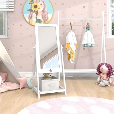 Freestanding Full Length Dressing Mirror with 360 Degree Rotatable Rectangular Design