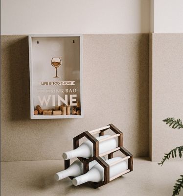 Function-Save Space 202404 Wooden Honeycomb Wine Holder Standing Wine Bottle Rack