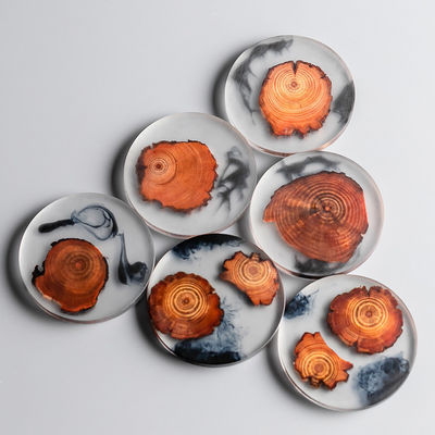 Epoxy Resin and Wood Coasters with Customized Multi Functional Design Printing burned