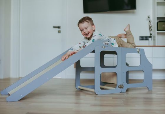 Mail Packing Living Room Kitchen Tower 3in1 Foldable Step Stool Desk Slide for Kids