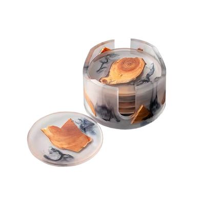 Eco Friendly Custom Crystal Resin Cup Coasters in Latest Classical/Post-modern Style