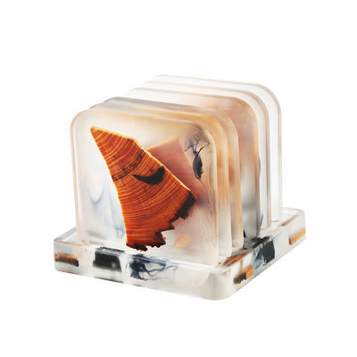 Eco Friendly Custom Crystal Resin Cup Coasters in Latest Classical/Post-modern Style