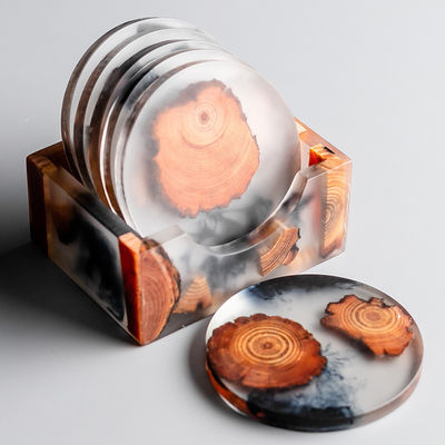 Eco Friendly Custom Crystal Resin Cup Coasters in Latest Classical/Post-modern Style