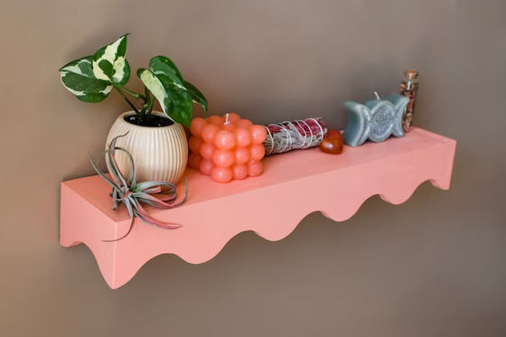 Montessori Floating Shelves Preassembled Kids Scalloped Shelves for Baby Nursery