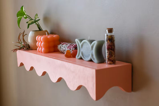 Montessori Floating Shelves Preassembled Kids Scalloped Shelves for Baby Nursery