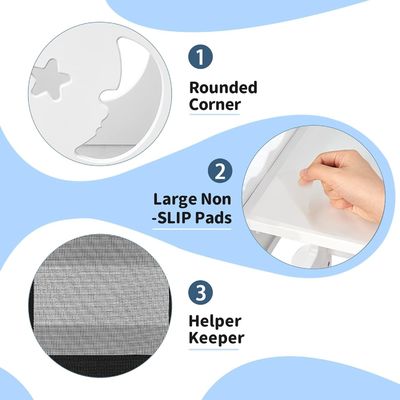 Black White Activity Board Toddler Kitchen Stool Printing laser engrave Season All-Season