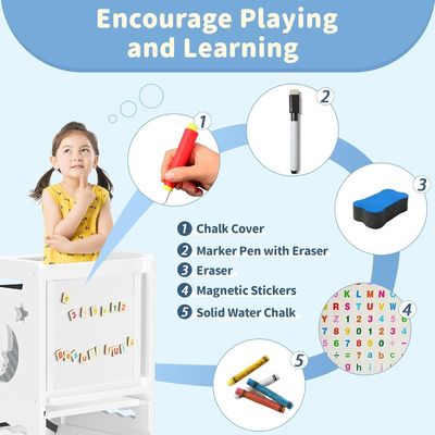 Black White Activity Board Toddler Kitchen Stool Printing laser engrave Season All-Season