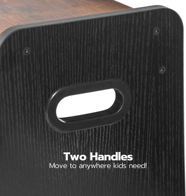 Customized Logo Rustic Brown Two Step Toddler's Stool with Handles Home Furniture
