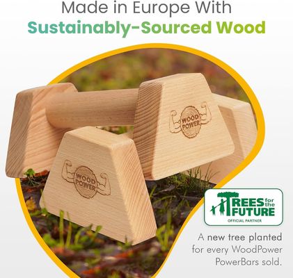 Wooden Parallettes Push Up Bars PowerBars for Indoor Fitness Durable Handstand Trainer
