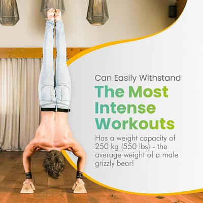 Wooden Parallettes Push Up Bars PowerBars for Indoor Fitness Durable Handstand Trainer